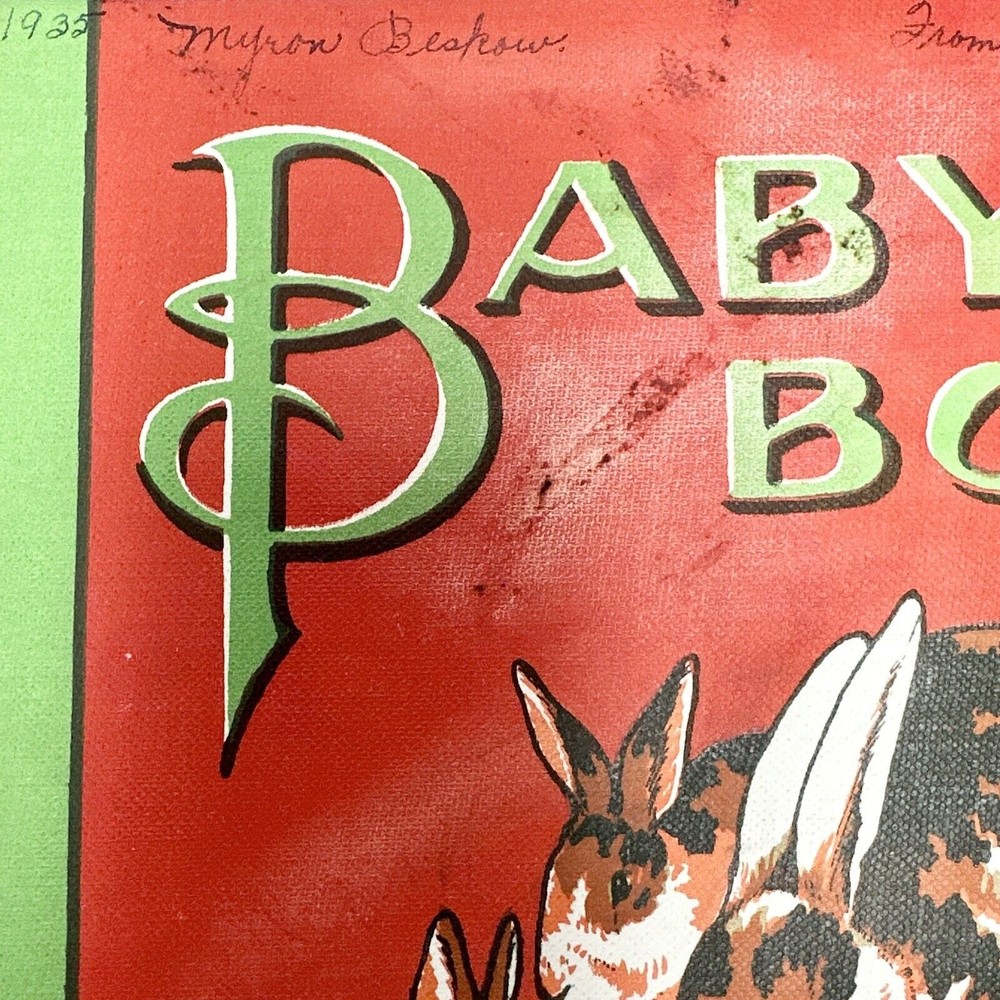 Baby’s Book 1935 Linen Childrens book Akron. O. Made in USA - Picture 2 of 6